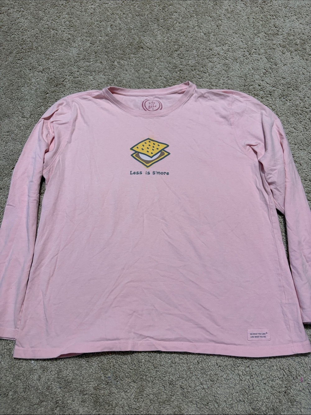 Life is Good Pink Ling Sleeve Less is S’More Large